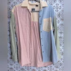 Liz Claiborne Sport button down plaid patchwork size small